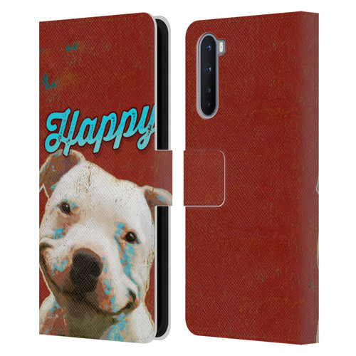 Duirwaigh Animals Pitbull Dog Leather Book Wallet Case Cover For OnePlus Nord 5G