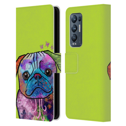 Duirwaigh Animals Pug Dog Leather Book Wallet Case Cover For OPPO Find X3 Neo / Reno5 Pro+ 5G