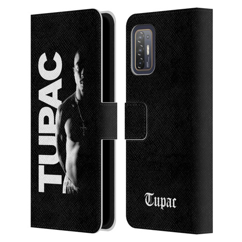 Tupac Shakur Key Art Black And White Leather Book Wallet Case Cover For HTC Desire 21 Pro 5G