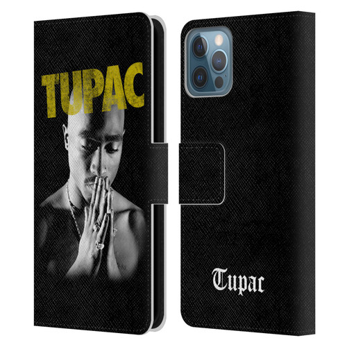 Tupac Shakur Key Art Golden Leather Book Wallet Case Cover For Apple iPhone 12 / iPhone 12 Pro