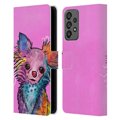 Duirwaigh Animals Chihuahua Dog Leather Book Wallet Case Cover For Samsung Galaxy A73 5G (2022)