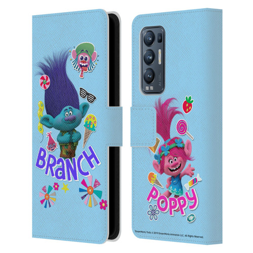 Trolls Graphics Branch Leather Book Wallet Case Cover For OPPO Find X3 Neo / Reno5 Pro+ 5G