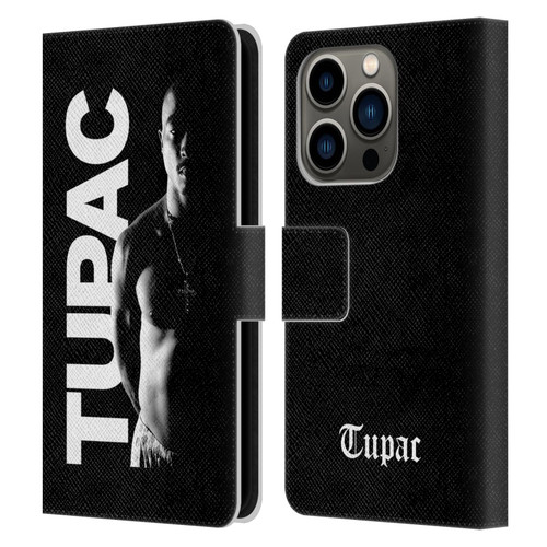 Tupac Shakur Key Art Black And White Leather Book Wallet Case Cover For Apple iPhone 14 Pro