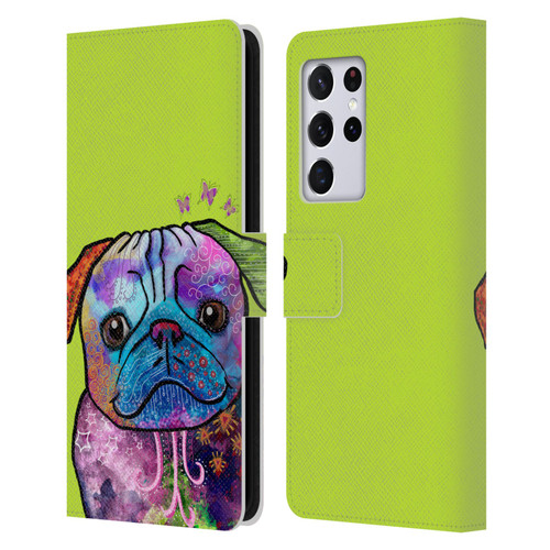 Duirwaigh Animals Pug Dog Leather Book Wallet Case Cover For Samsung Galaxy S21 Ultra 5G