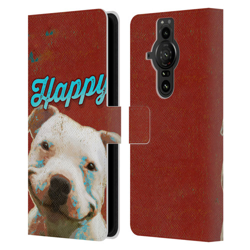 Duirwaigh Animals Pitbull Dog Leather Book Wallet Case Cover For Sony Xperia Pro-I