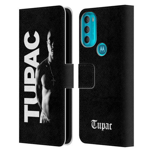 Tupac Shakur Key Art Black And White Leather Book Wallet Case Cover For Motorola Moto G71 5G