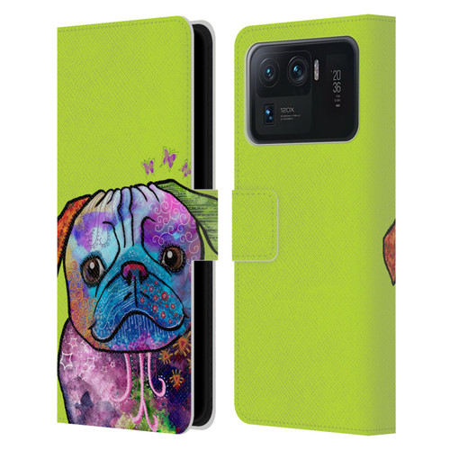 Duirwaigh Animals Pug Dog Leather Book Wallet Case Cover For Xiaomi Mi 11 Ultra