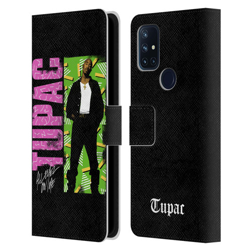 Tupac Shakur Key Art Distressed Look Leather Book Wallet Case Cover For OnePlus Nord N10 5G