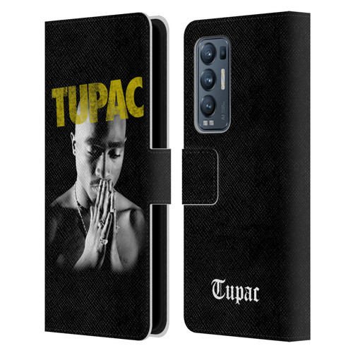 Tupac Shakur Key Art Golden Leather Book Wallet Case Cover For OPPO Find X3 Neo / Reno5 Pro+ 5G