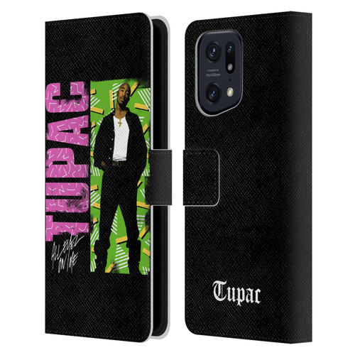 Tupac Shakur Key Art Distressed Look Leather Book Wallet Case Cover For OPPO Find X5 Pro