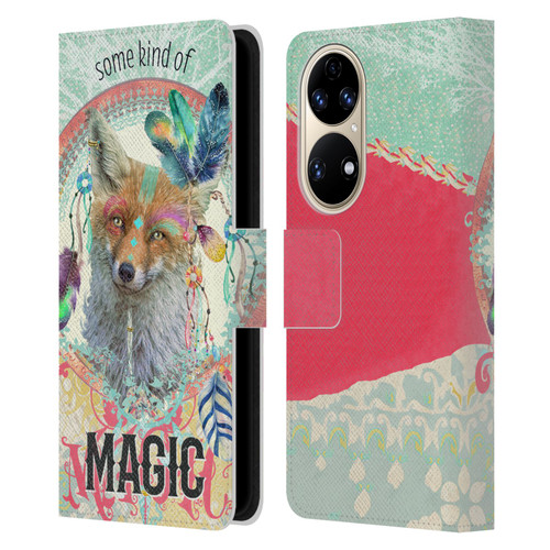 Duirwaigh Boho Animals Fox Leather Book Wallet Case Cover For Huawei P50