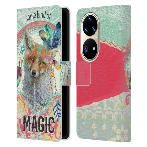 Duirwaigh Boho Animals Fox Leather Book Wallet Case Cover For Huawei P50 Pro