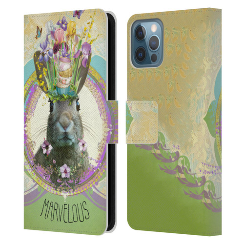 Duirwaigh Boho Animals Rabbit Leather Book Wallet Case Cover For Apple iPhone 12 / iPhone 12 Pro