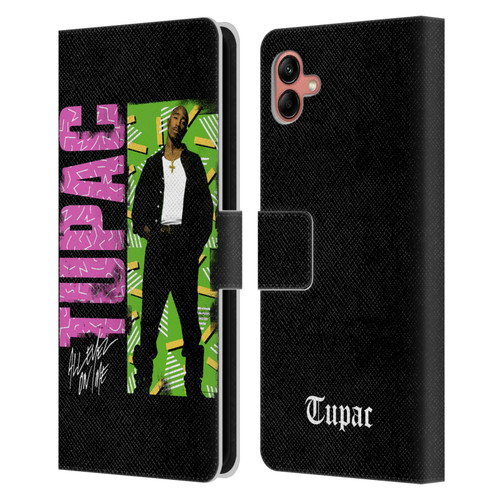 Tupac Shakur Key Art Distressed Look Leather Book Wallet Case Cover For Samsung Galaxy A04 (2022)