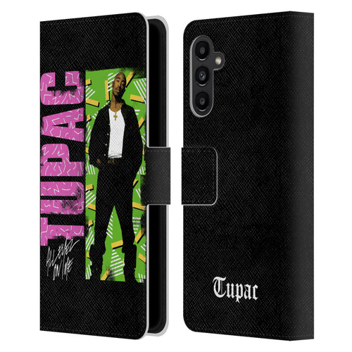 Tupac Shakur Key Art Distressed Look Leather Book Wallet Case Cover For Samsung Galaxy A13 5G (2021)