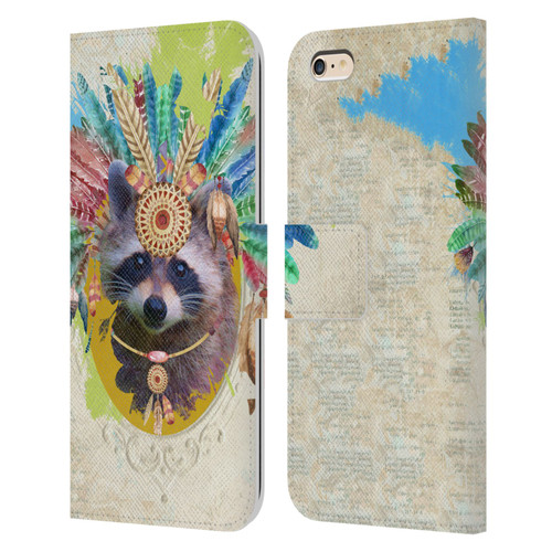 Duirwaigh Boho Animals Raccoon Leather Book Wallet Case Cover For Apple iPhone 6 Plus / iPhone 6s Plus