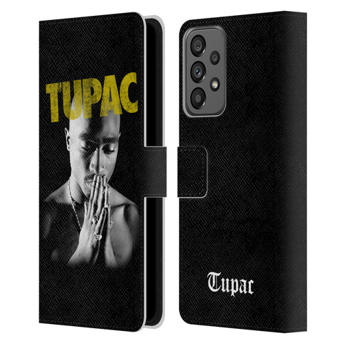 Tupac Shakur Key Art Golden Leather Book Wallet Case Cover For Samsung Galaxy A73 5G (2022)