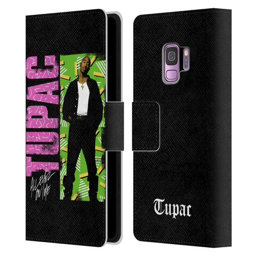 Tupac Shakur Key Art Distressed Look Leather Book Wallet Case Cover For Samsung Galaxy S9