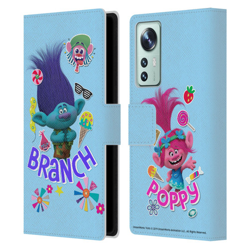 Trolls Graphics Branch Leather Book Wallet Case Cover For Xiaomi 12