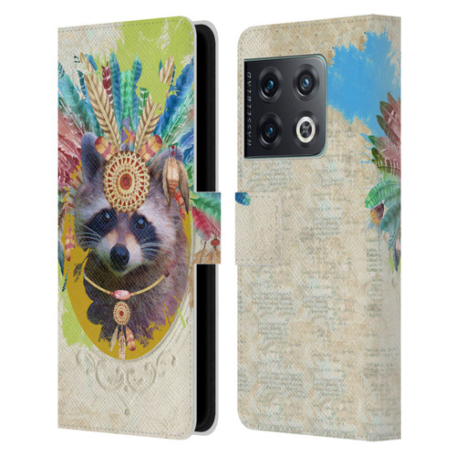 Duirwaigh Boho Animals Raccoon Leather Book Wallet Case Cover For OnePlus 10 Pro