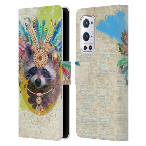 Duirwaigh Boho Animals Raccoon Leather Book Wallet Case Cover For OnePlus 9 Pro