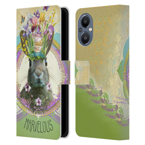 Duirwaigh Boho Animals Rabbit Leather Book Wallet Case Cover For OnePlus Nord N20 5G