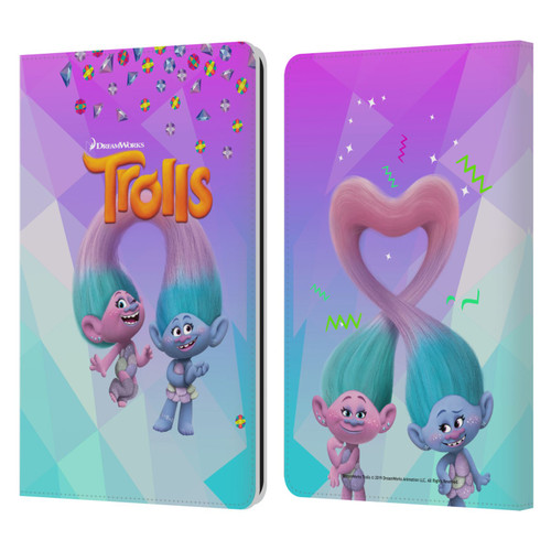 Trolls Snack Pack Satin & Chenille Leather Book Wallet Case Cover For Amazon Kindle Paperwhite 1 / 2 / 3