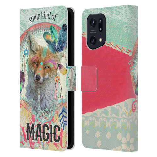 Duirwaigh Boho Animals Fox Leather Book Wallet Case Cover For OPPO Find X5