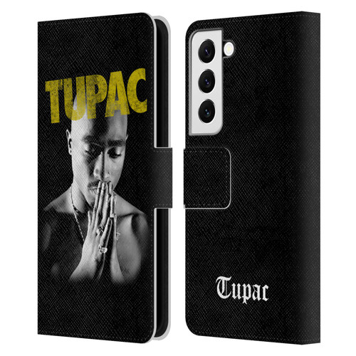 Tupac Shakur Key Art Golden Leather Book Wallet Case Cover For Samsung Galaxy S22 5G