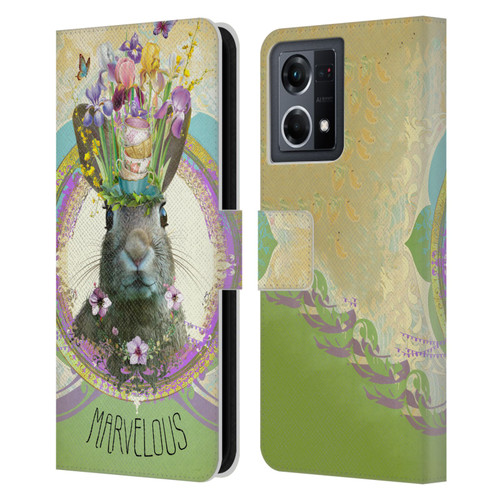 Duirwaigh Boho Animals Rabbit Leather Book Wallet Case Cover For OPPO Reno8 4G