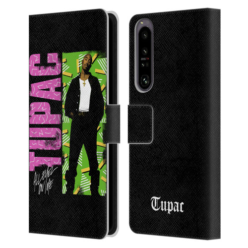 Tupac Shakur Key Art Distressed Look Leather Book Wallet Case Cover For Sony Xperia 1 IV