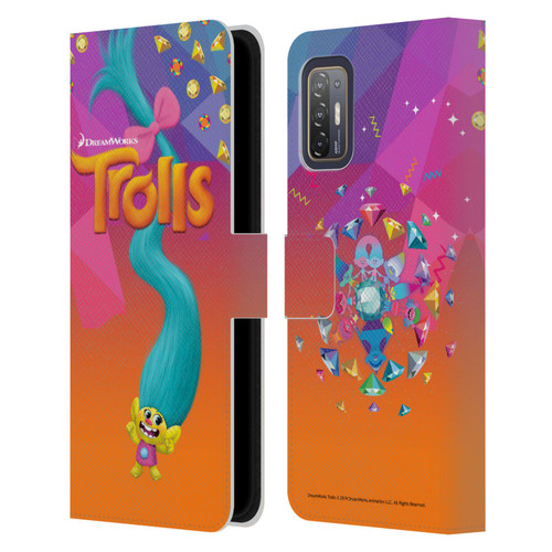 Trolls Snack Pack Smidge Leather Book Wallet Case Cover For HTC Desire 21 Pro 5G