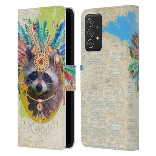 Duirwaigh Boho Animals Raccoon Leather Book Wallet Case Cover For Samsung Galaxy A53 5G (2022)