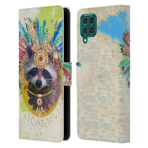 Duirwaigh Boho Animals Raccoon Leather Book Wallet Case Cover For Samsung Galaxy F62 (2021)