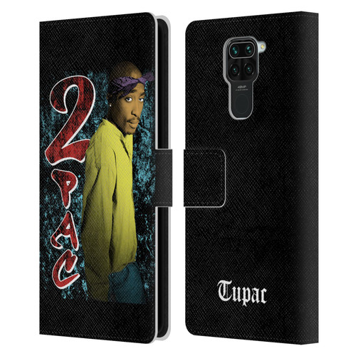 Tupac Shakur Key Art Vintage Leather Book Wallet Case Cover For Xiaomi Redmi Note 9 / Redmi 10X 4G