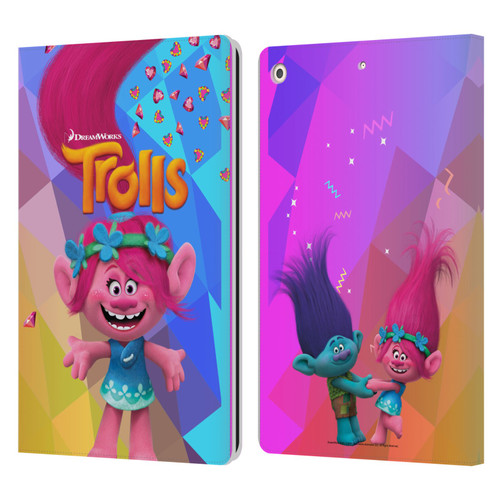 Trolls Snack Pack Poppy Leather Book Wallet Case Cover For Apple iPad 10.2 2019/2020/2021