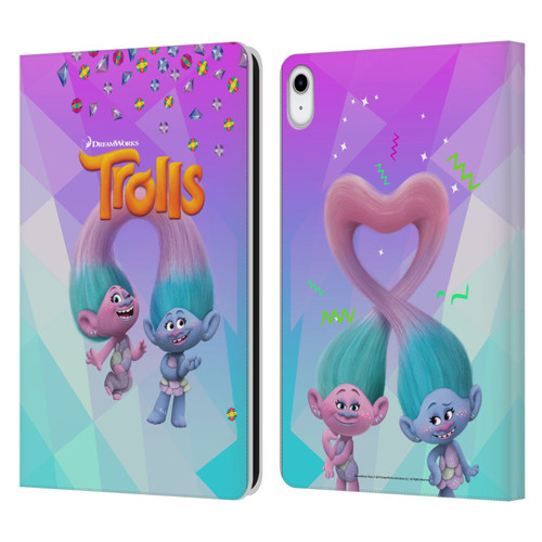 Trolls Snack Pack Satin & Chenille Leather Book Wallet Case Cover For Apple iPad 10.9 (2022)