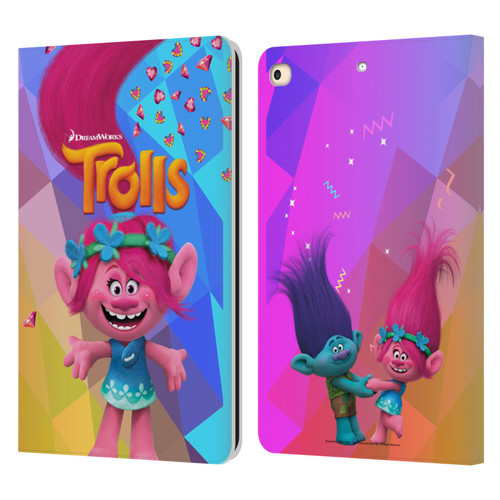 Trolls Snack Pack Poppy Leather Book Wallet Case Cover For Apple iPad 9.7 2017 / iPad 9.7 2018