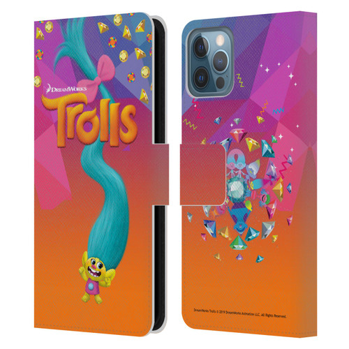 Trolls Snack Pack Smidge Leather Book Wallet Case Cover For Apple iPhone 12 / iPhone 12 Pro