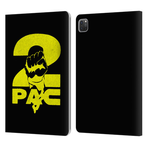 Tupac Shakur Logos Yellow Fist Leather Book Wallet Case Cover For Apple iPad Pro 11 2020 / 2021 / 2022