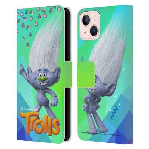 Trolls Snack Pack Guy Diamond Leather Book Wallet Case Cover For Apple iPhone 13