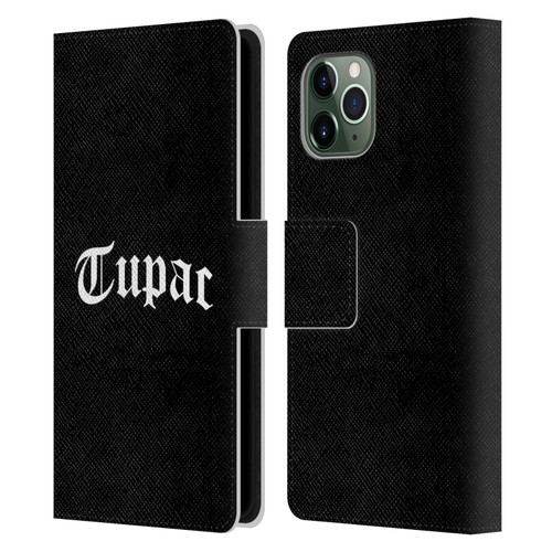Tupac Shakur Logos Old English 2 Leather Book Wallet Case Cover For Apple iPhone 11 Pro