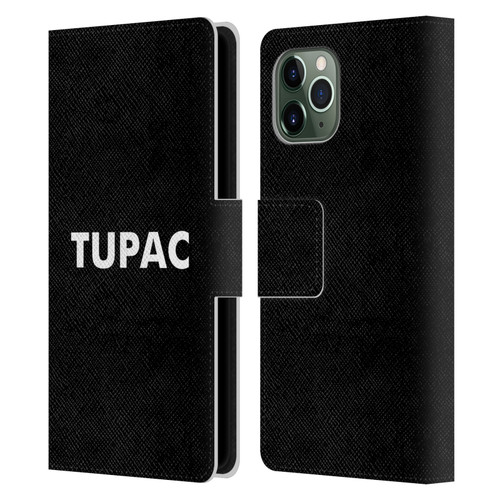 Tupac Shakur Logos Sans Serif Leather Book Wallet Case Cover For Apple iPhone 11 Pro