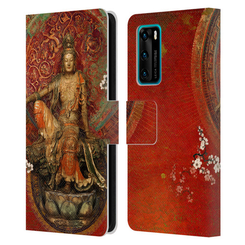 Duirwaigh God Quan Yin Leather Book Wallet Case Cover For Huawei P40 5G