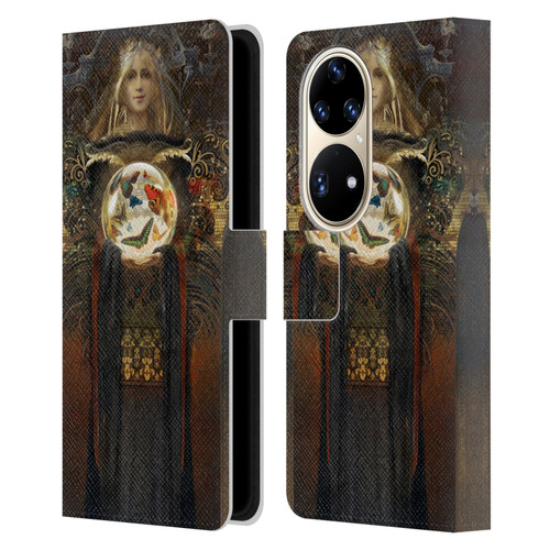 Duirwaigh God Butterfly Leather Book Wallet Case Cover For Huawei P50 Pro
