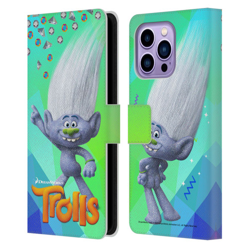 Trolls Snack Pack Guy Diamond Leather Book Wallet Case Cover For Apple iPhone 14 Pro Max