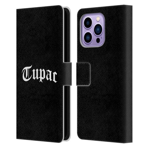 Tupac Shakur Logos Old English 2 Leather Book Wallet Case Cover For Apple iPhone 14 Pro Max