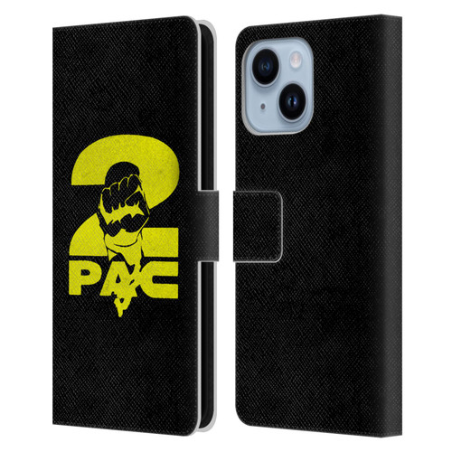 Tupac Shakur Logos Yellow Fist Leather Book Wallet Case Cover For Apple iPhone 14 Plus