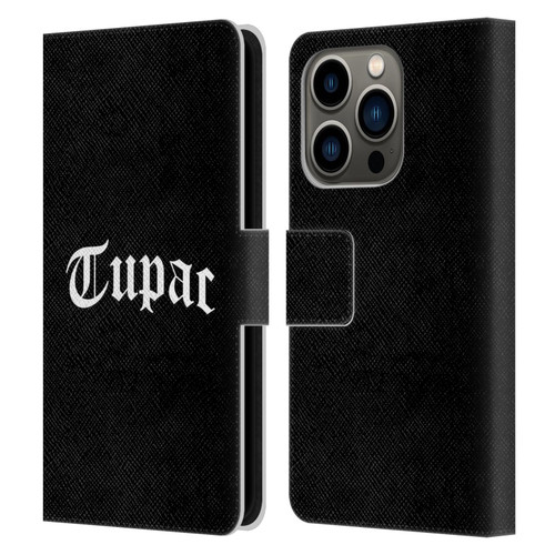 Tupac Shakur Logos Old English 2 Leather Book Wallet Case Cover For Apple iPhone 14 Pro