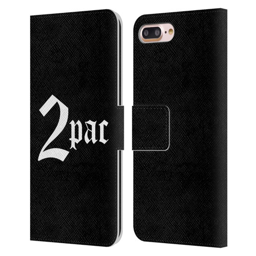 Tupac Shakur Logos Old English Leather Book Wallet Case Cover For Apple iPhone 7 Plus / iPhone 8 Plus